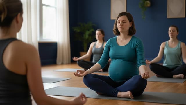 Prenatal yoga meditation class